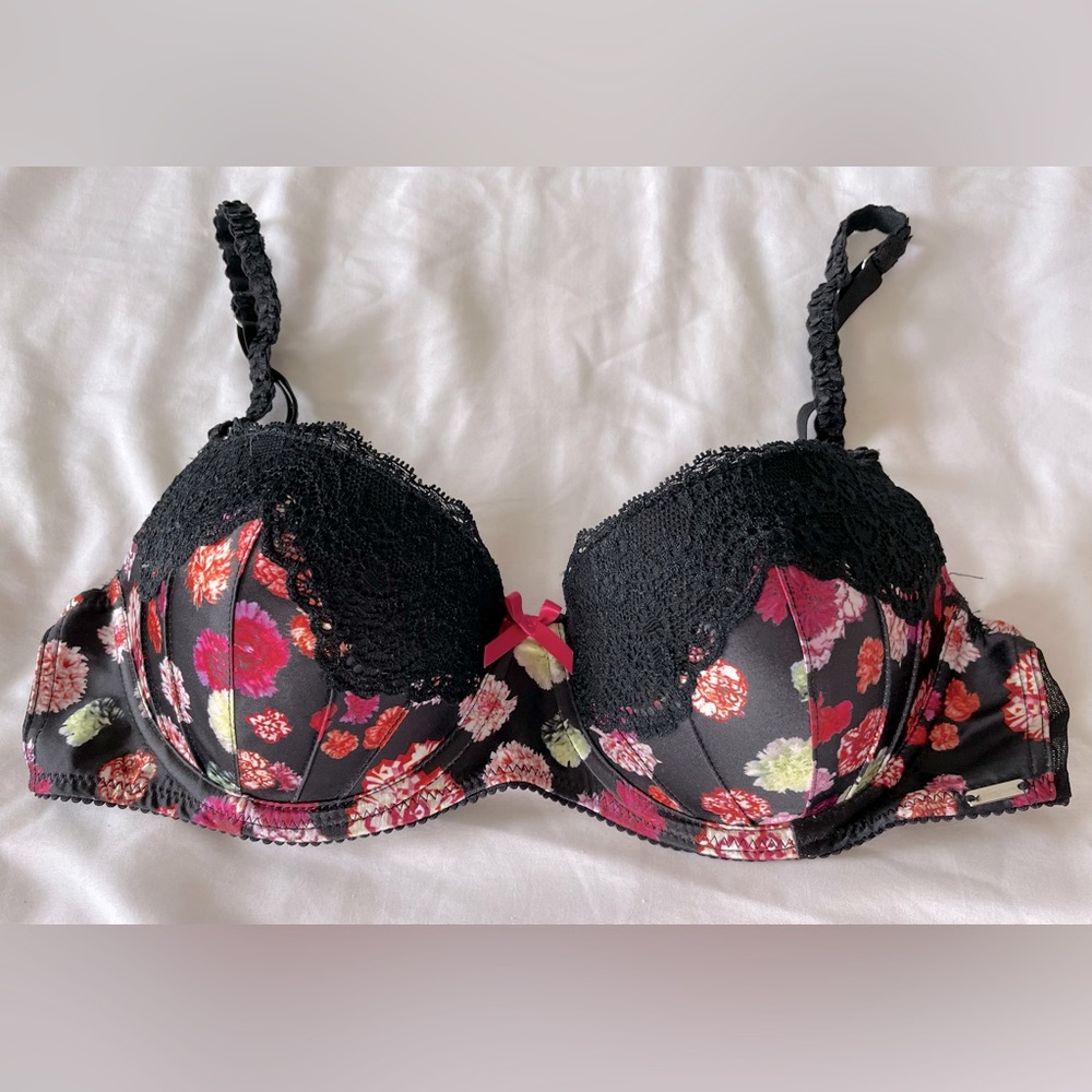 Christian Lacroix Intimates & Sleepwear vintage Bra black floral 36B